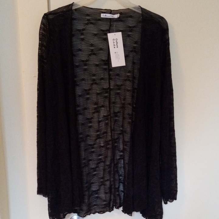 Brand New Culture Code Sheer Black Womens Cardigan